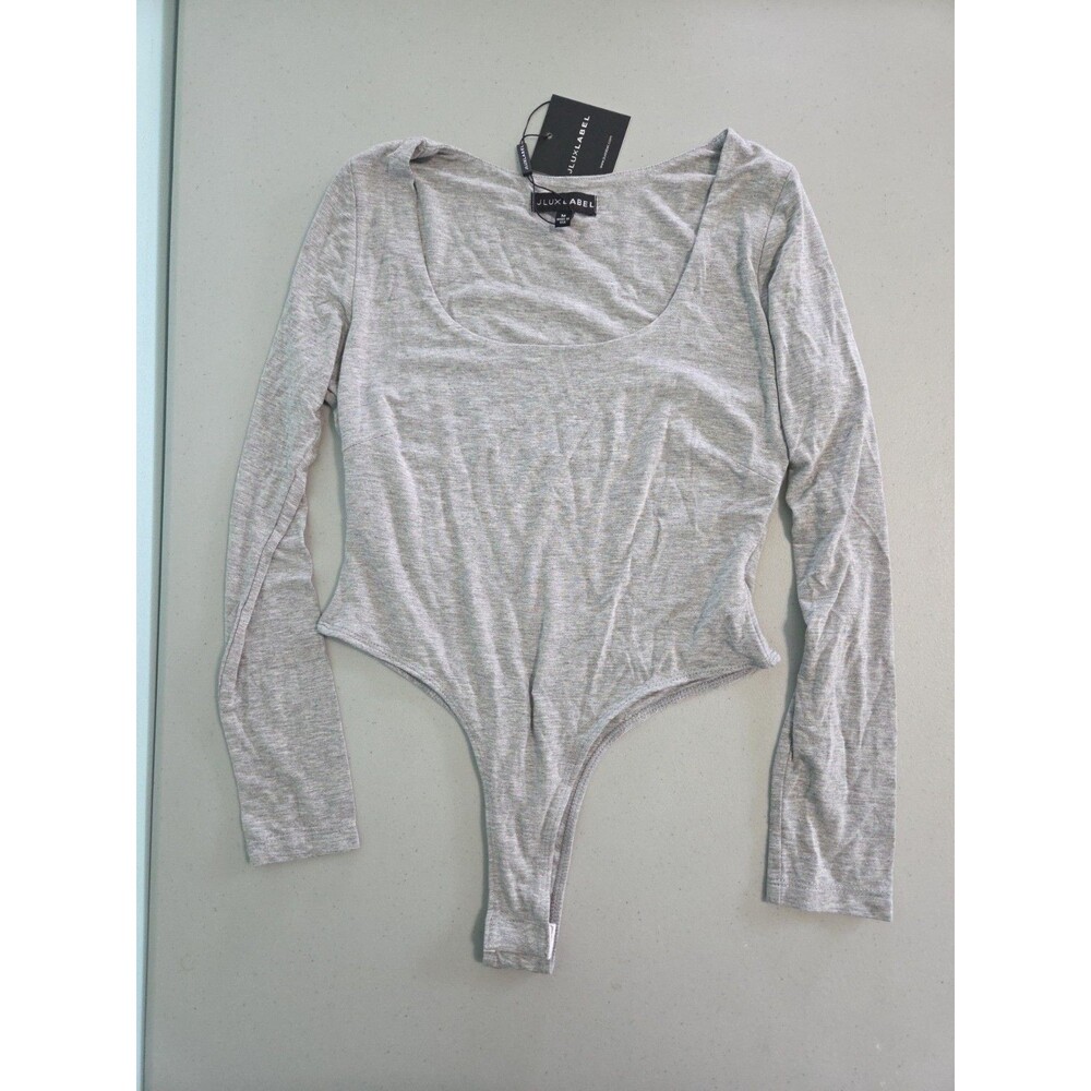 jluxlabel body suit long sleeve new with tags grey medium